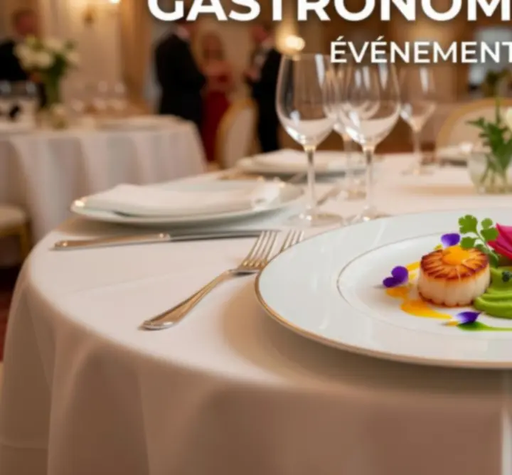 Plat signature raffiné servi lors d'un événement gastronomique
